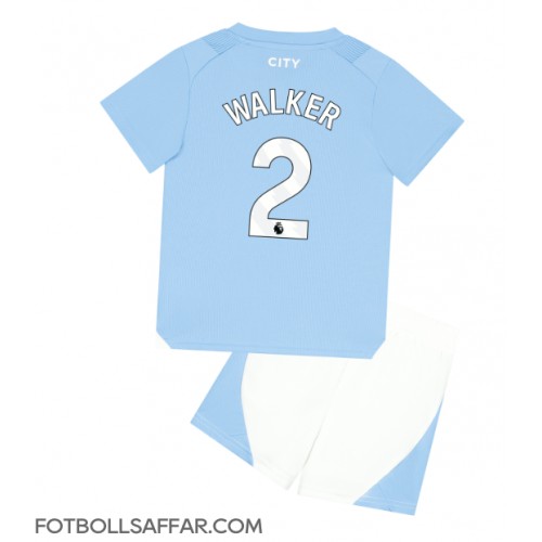 Manchester City Kyle Walker #2 Hemmadräkt Barn 2023-24 Kortärmad (+ Korta byxor)